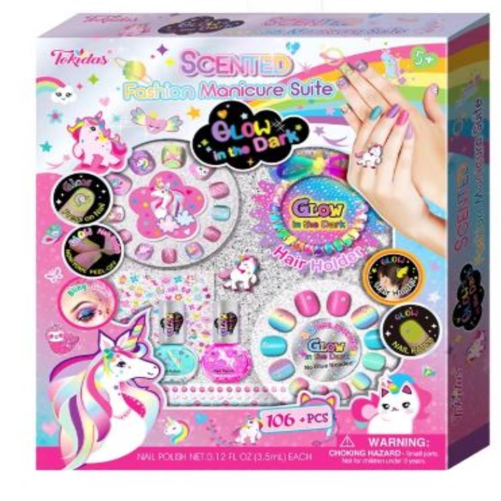 Scented Fashion Manicure Suite – 106 PCS (Glow in the Dark)